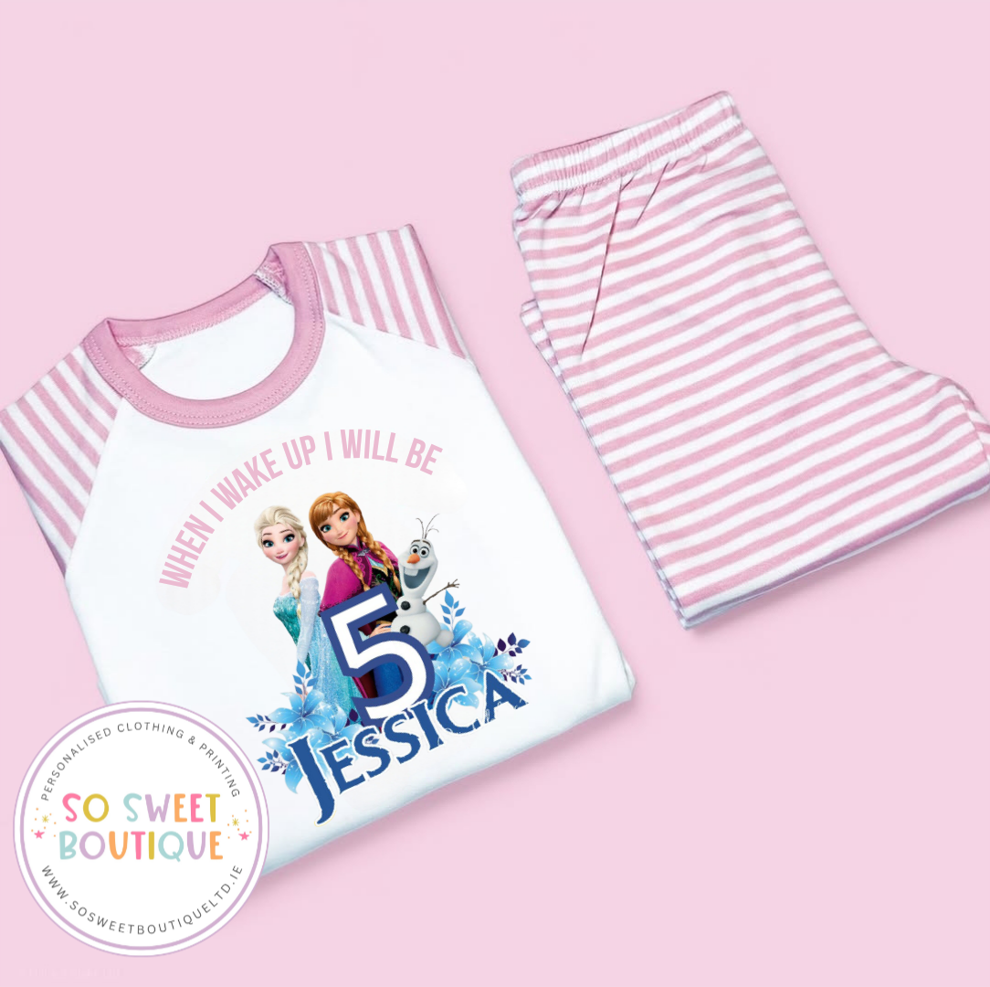 Frozen When I Wake Up Personalised Birthday Pyjamas