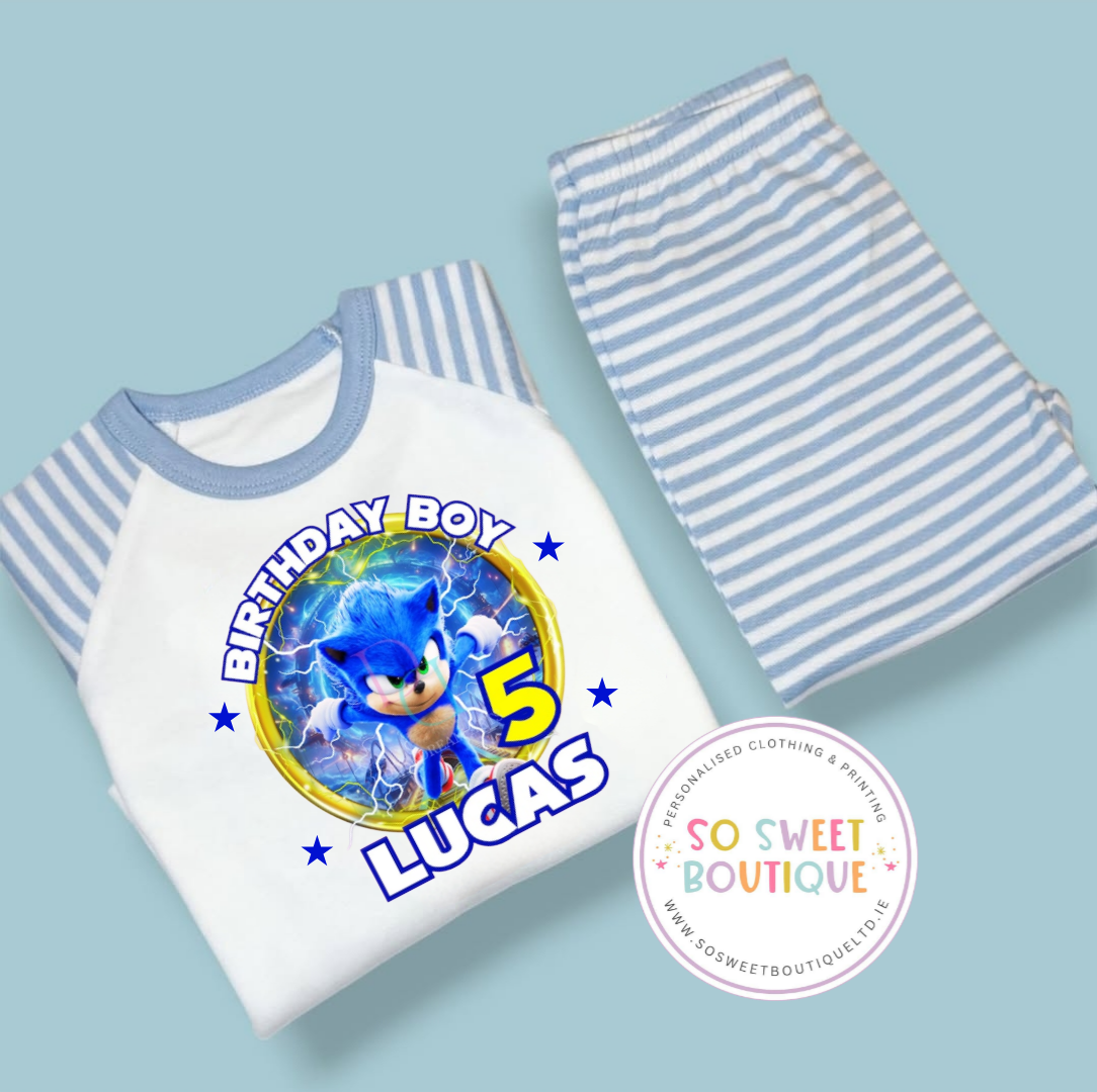 Sonic The Hedgehog When I Wake Up Personalised Birthday Pyjamas
