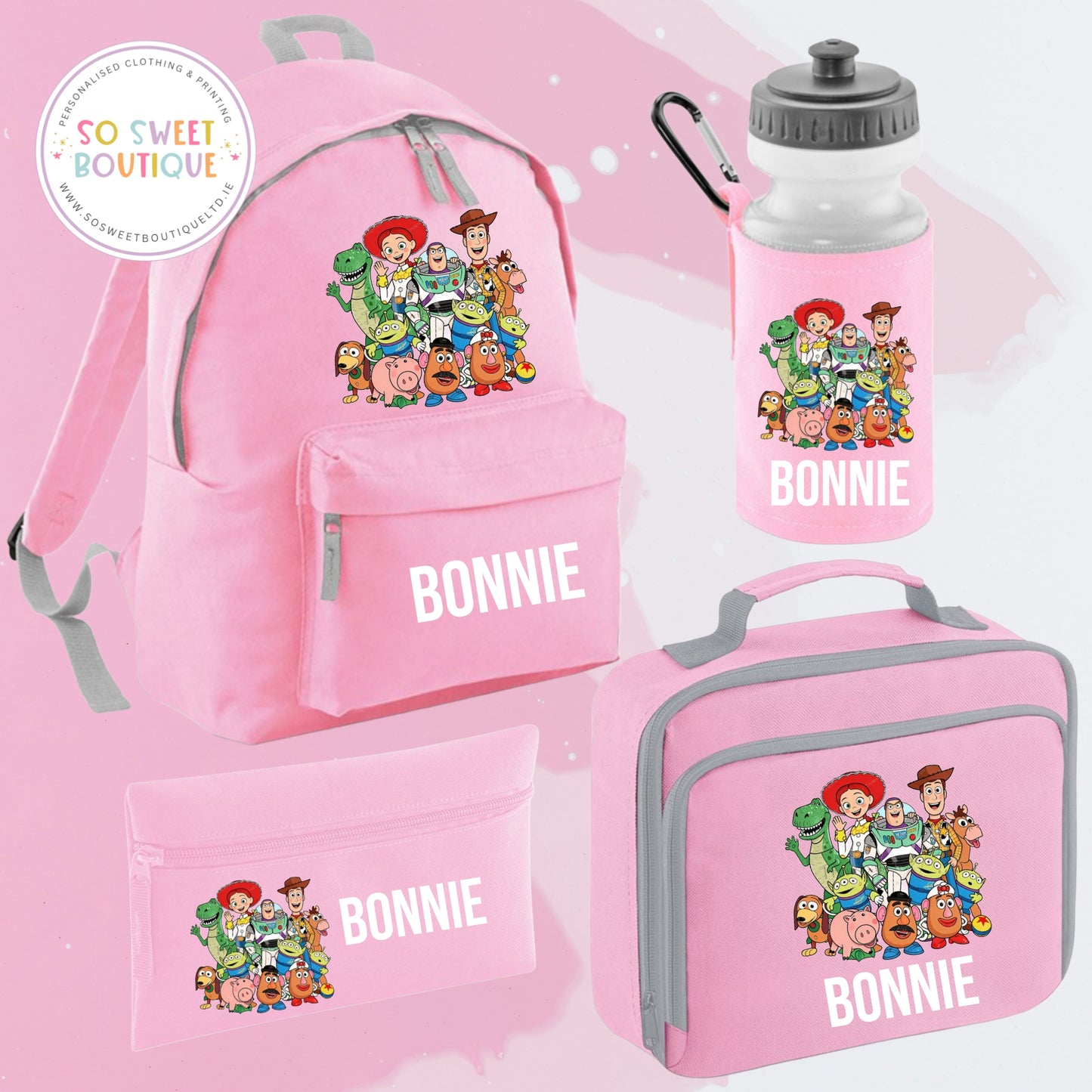 Toy Story 4 Piece Pink School Bundle