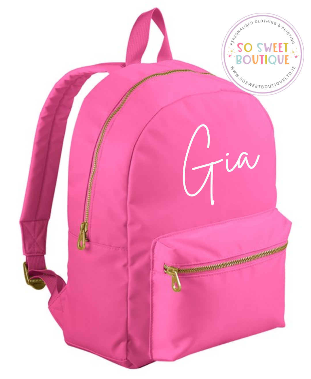 Raspberry Ripple Personalised Backpack
