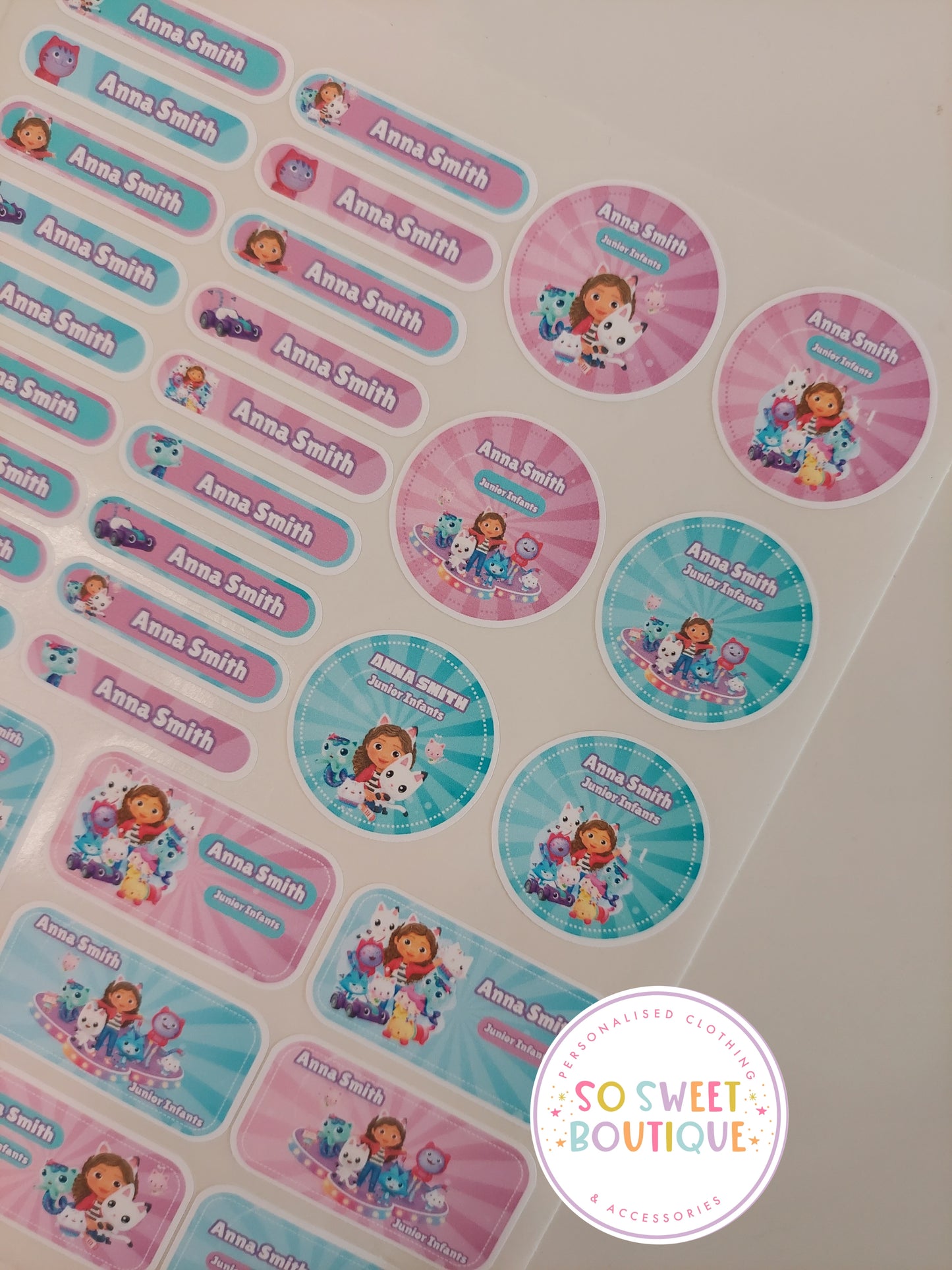 Personalised Character themed Peel & Stick Name Labels