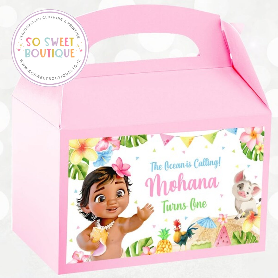 Baby Moana themed Personalised Fillable Party Box