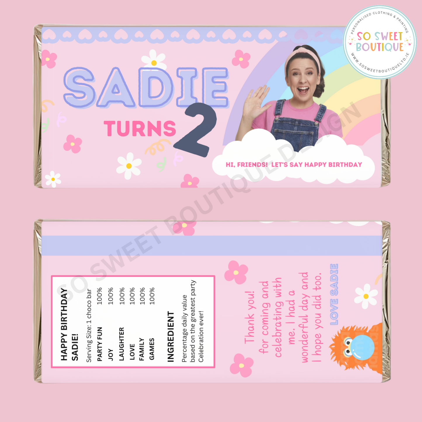 Ms Rachel Personalised 40g Milk Chocolate Bar