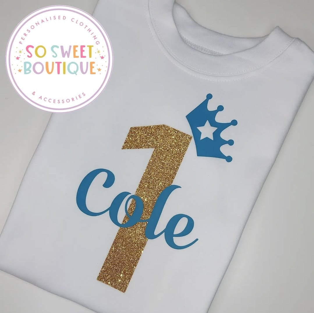 Crown Style themed Birthday White T-Shirt - SoSweetBoutiqueLtd