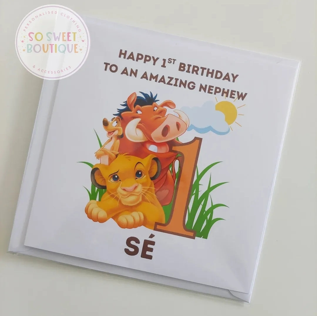 The Lion King Personalised Birthday Card