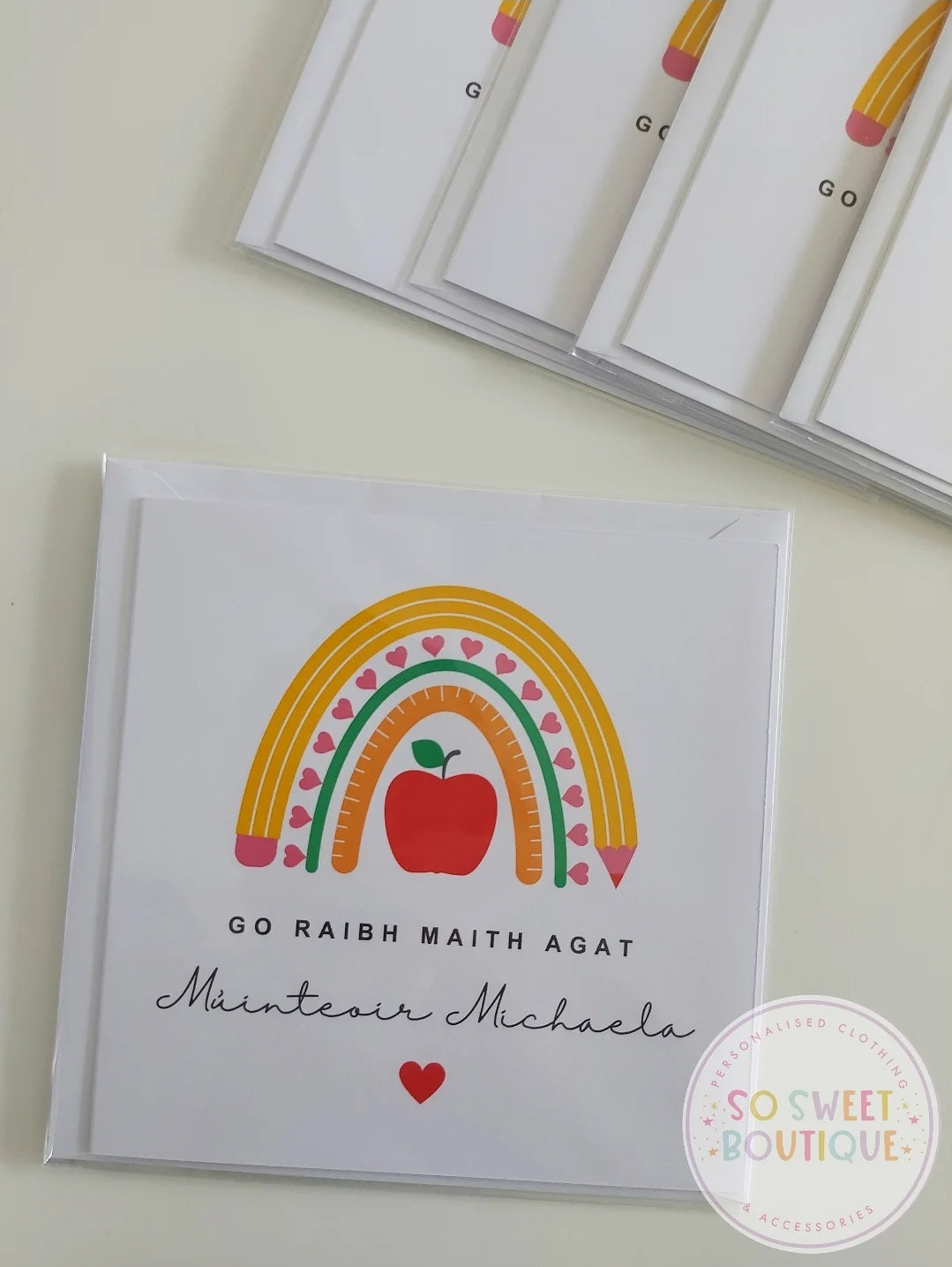 Teacher/School As Gaeilge Personalised Thank You Card