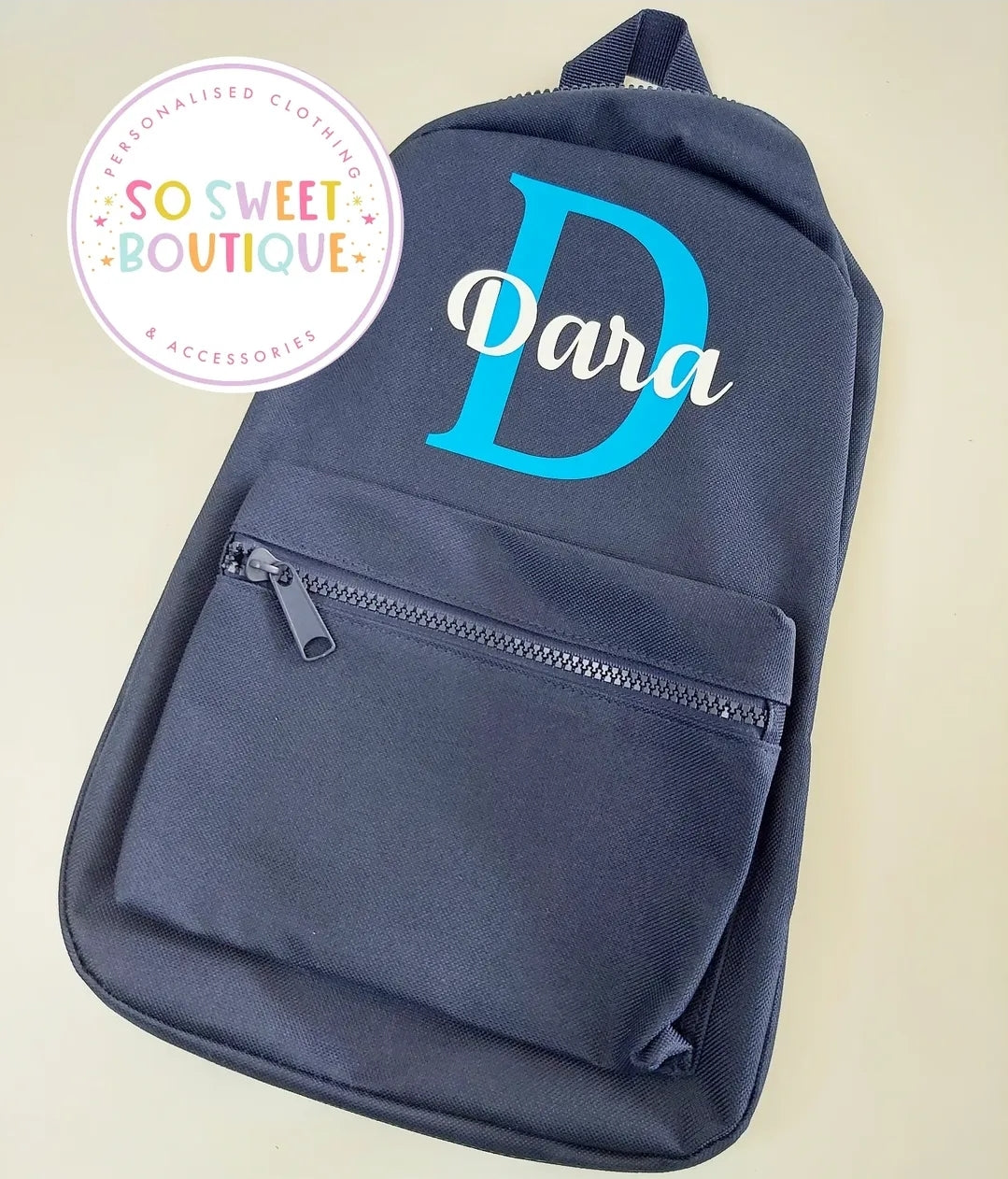 Navy Initial Style Backpack