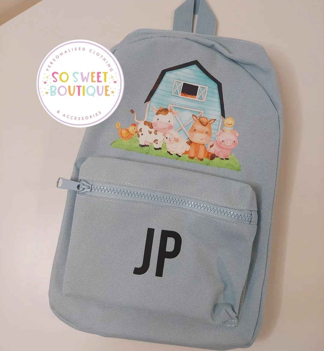 Farm themed Personalised Backpack