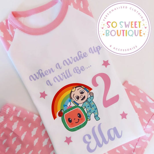 Cocomelon When I Wake Up Personalised Birthday PJs