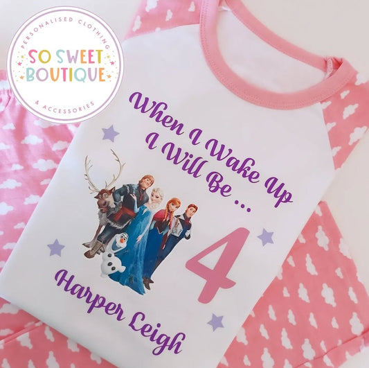 Frozen When I Wake Up Personalised Birthday PJs