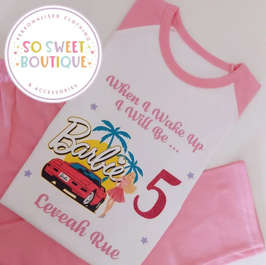 Barbie When I Wake Up Personalised Birthday PJs