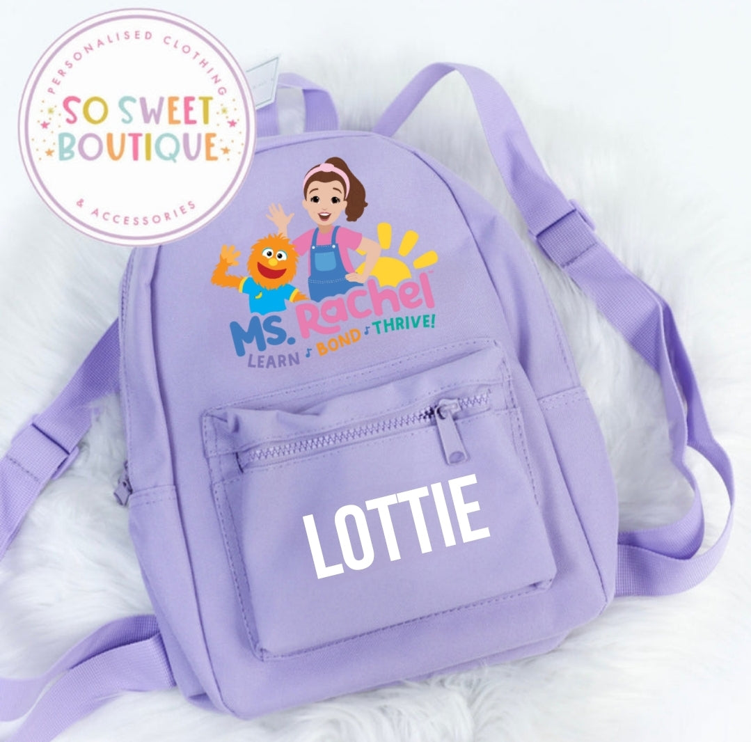 Ms Rachel Personalised Lavender Backpack