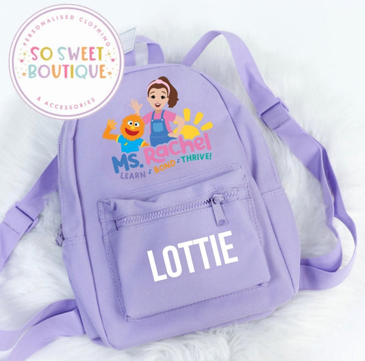 Ms Rachel Personalised Lavender Backpack