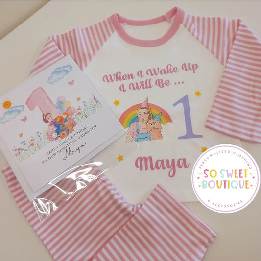 Ms Rachel When I Wake Up Personalised Birthday Pyjamas