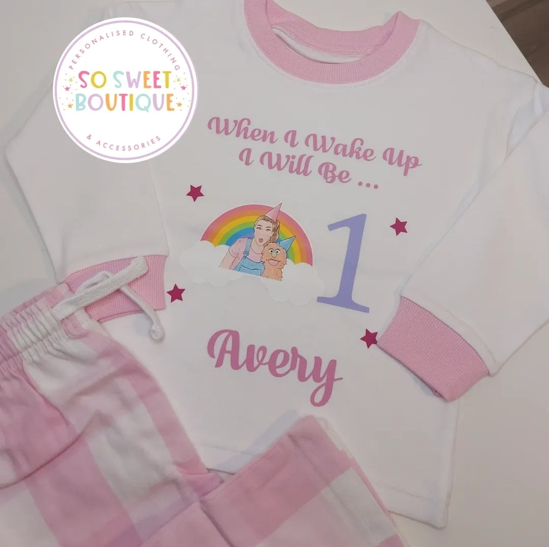 Ms Rachel When I Wake Up Personalised Birthday Pyjamas - SoSweetBoutiqueLtd