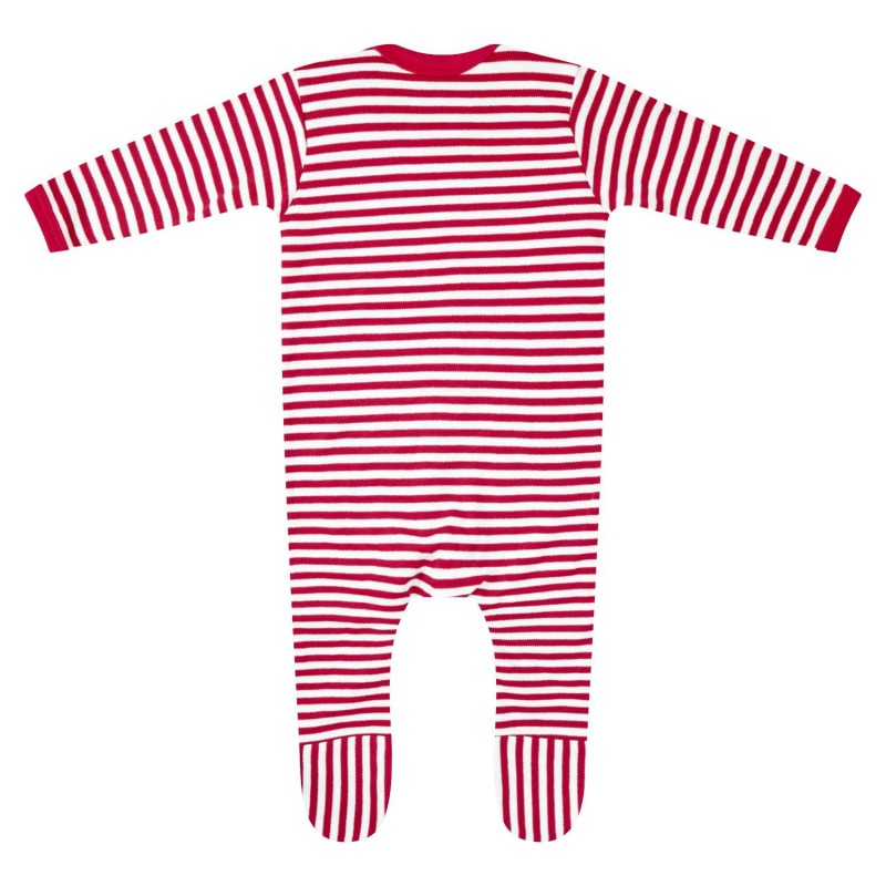 The Toy Show Red Stripe Unisex Personalised Babygro Sleepsuit