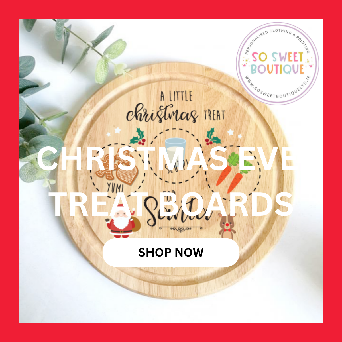 CHRISTMAS SANTA WOODEN TREAT BOARDS