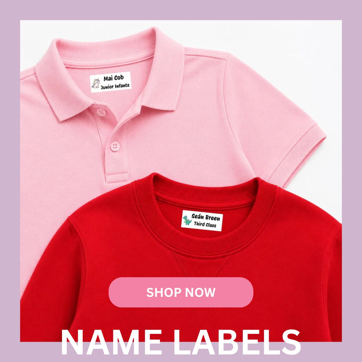 Personalised School Name Labels