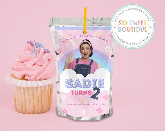 Ms Rachel Birthday Personalised Capri Sun Labels