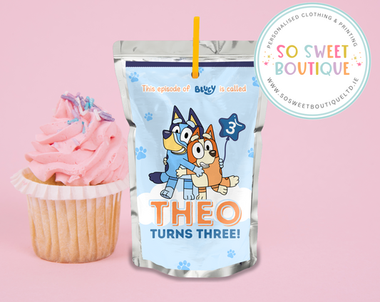 Bluey Birthday Personalised Capri Sun Labels