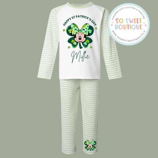 St Patrick's Day Minnie Personalised Pyjamas