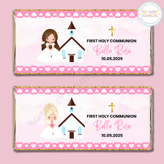 Commumion Girl Personalised 40g Milk Chocolate Bar