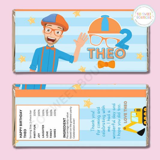 Blippi Personalised 40g Milk Chocolate Bar