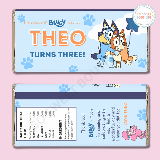 Bluey Personalised 40g Milk Chocolate Bar