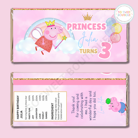 Peppa Pig Personalised 40g Milk Chocolate Bar