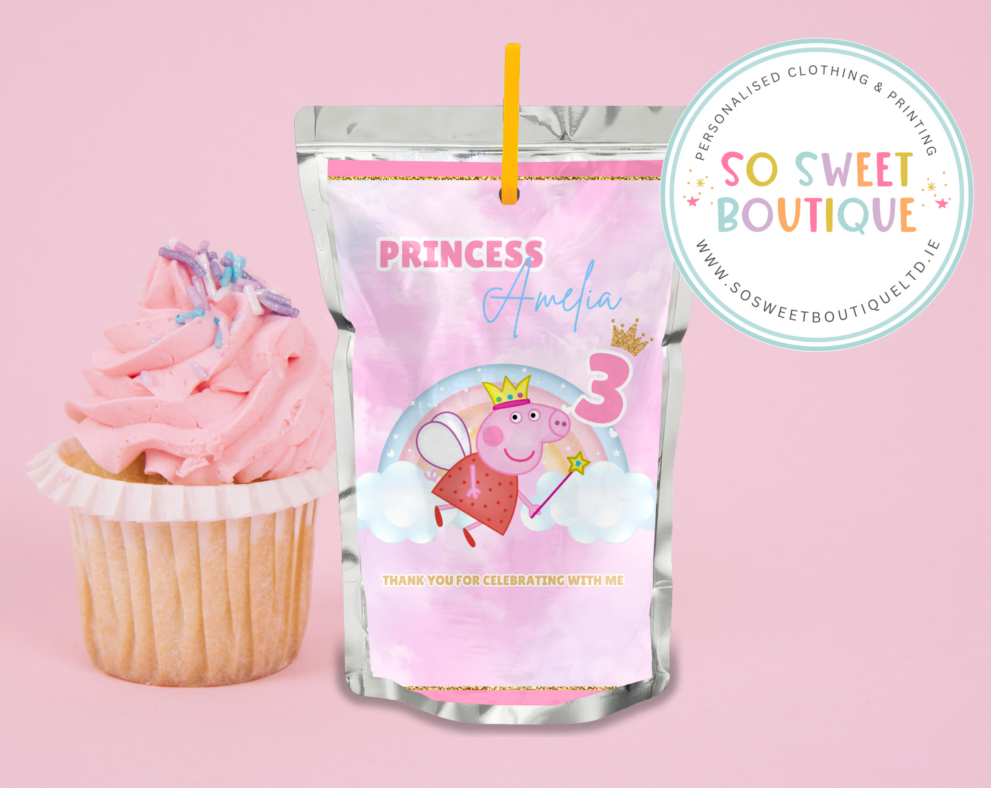 Peppa Birthday Personalised Capri Sun Labels