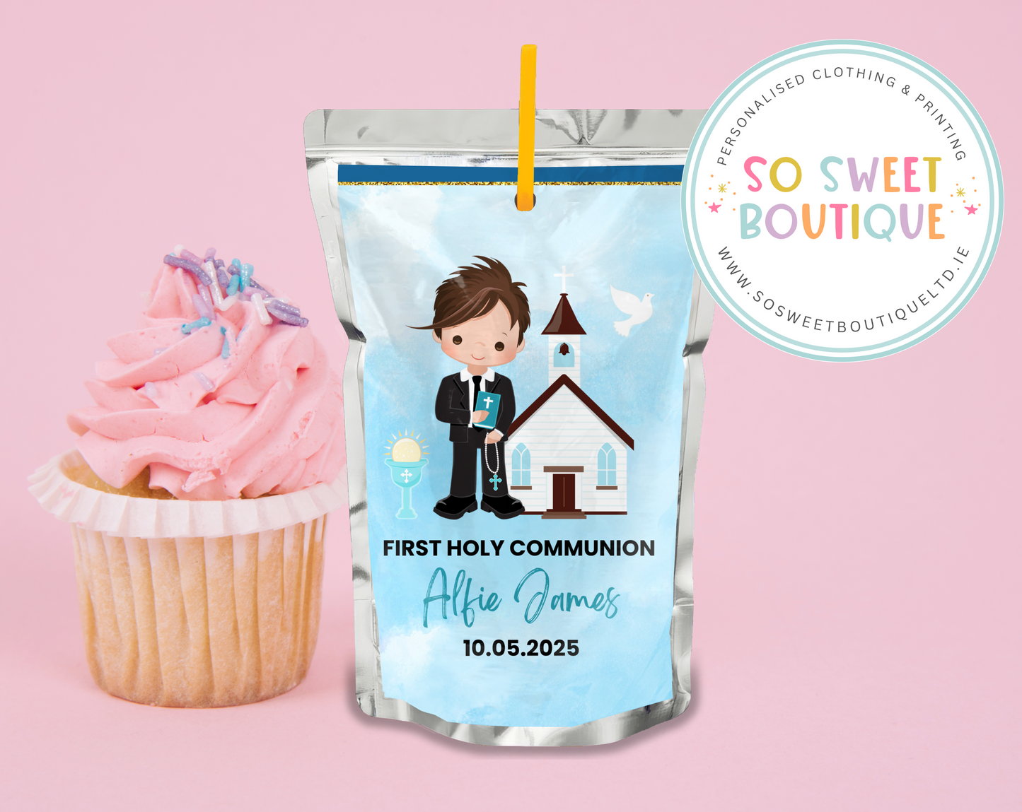 Communion Boy Personalised Capri Sun Labels
