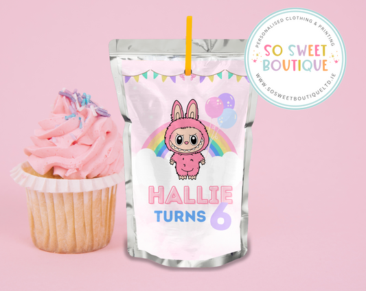 Labubu Birthday Personalised Capri Sun Labels