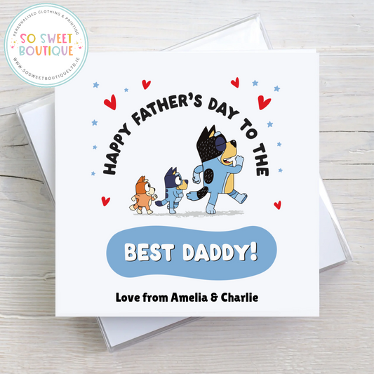 Bluey Happy Father's Day Personalised Card