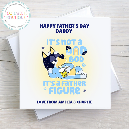 Bluey Dad Bod Personalised Father's Day Card