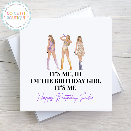 Taylor Birthday Girl Personalised Birthday Card