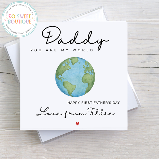 You Are My World Personalised Father's Day Card