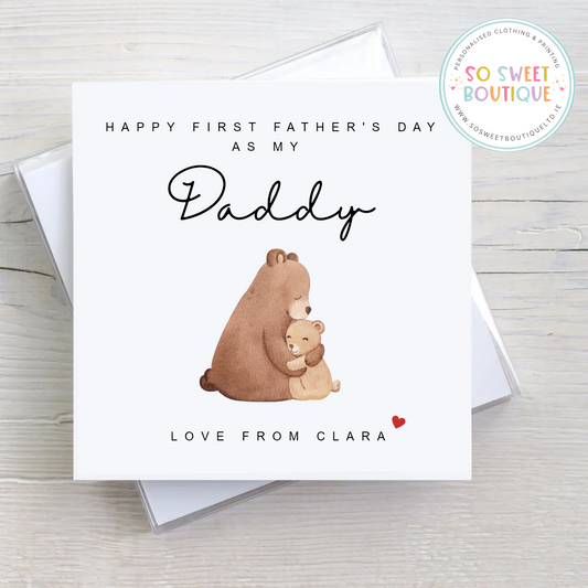 First As My Daddy Bear Personalised Father's Day Card