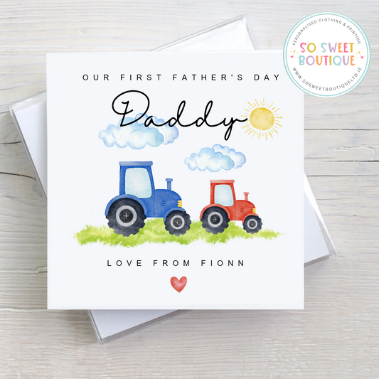 Daddy Tractor Personalised Father's Day Card