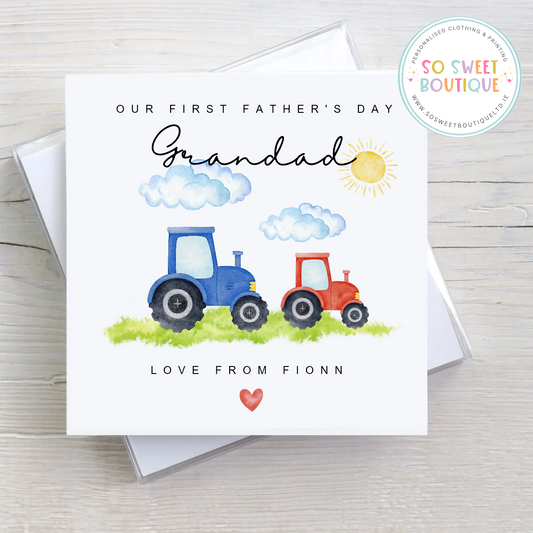 Grandad Tractor Personalised Father's Day Card