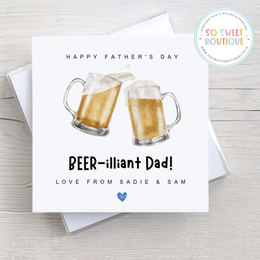BEER-illiant Dad Personalised Father's Day Card 