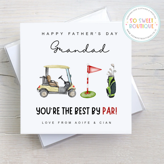 Grandad Best By Par! Golf Personalised Father's Day Card