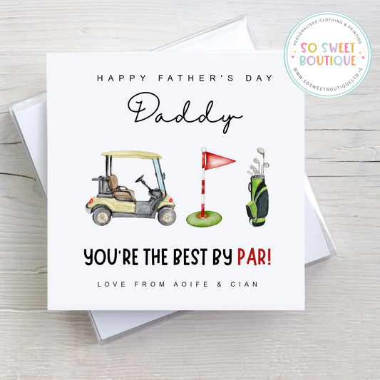 Daddy Best By Par! Golf Personalised Father's Day Card