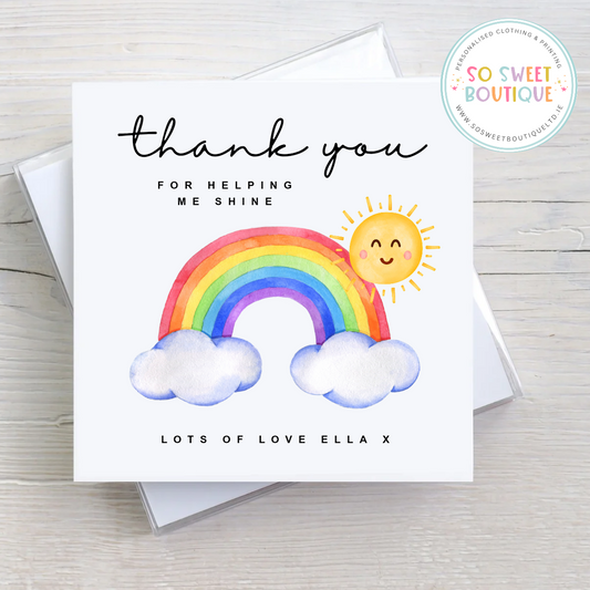 Teacher/School Personalised Thank You Card