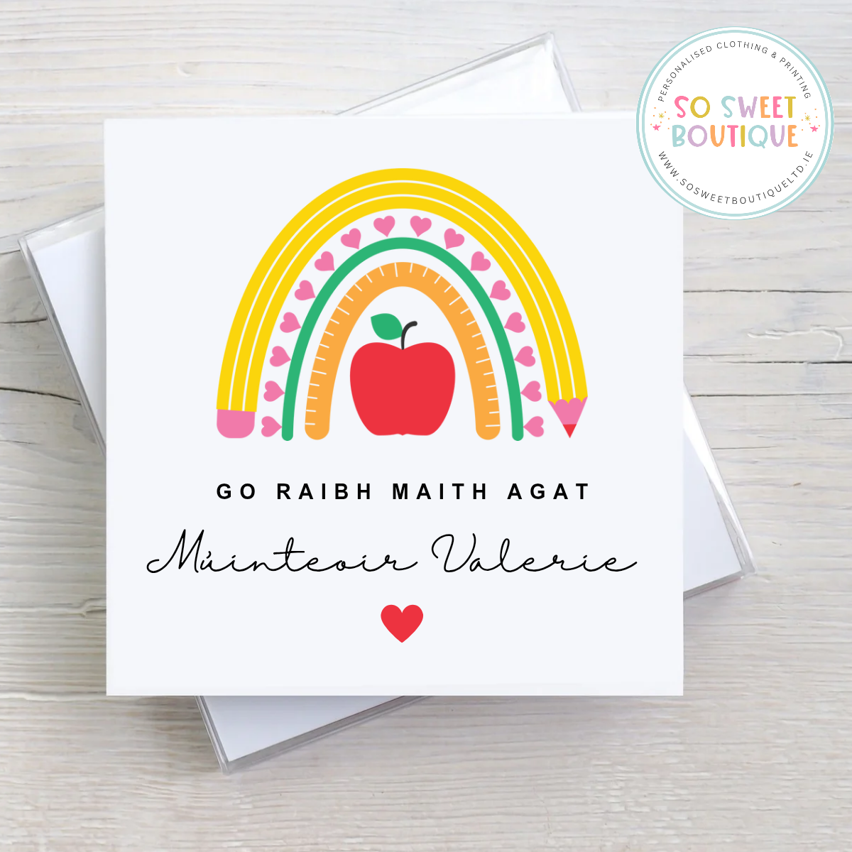 Teacher/School As Gaeilge Personalised Thank You Card