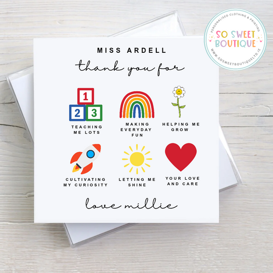 Teacher|School Personalised Thank You Card
