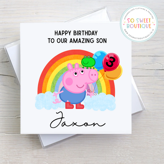 George Pig Personalised Birthday Card