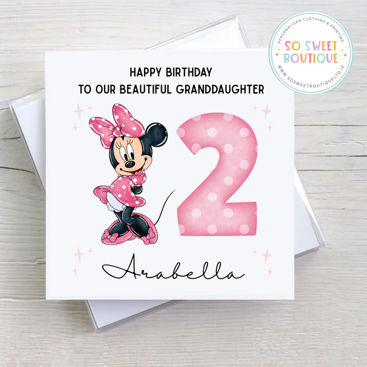 Minnie Mouse Personalised Birthday Card