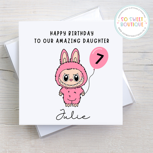 Labubu Personalised Birthday Card