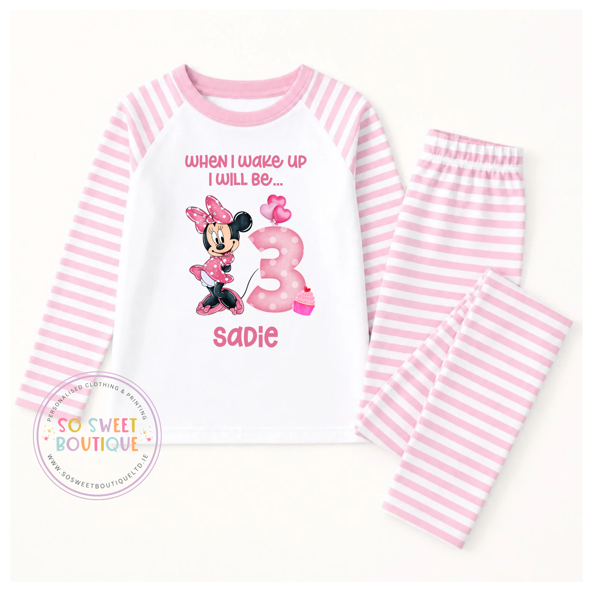 Minnie Mouse When I Wake Up Personalised Birthday Pyjamas