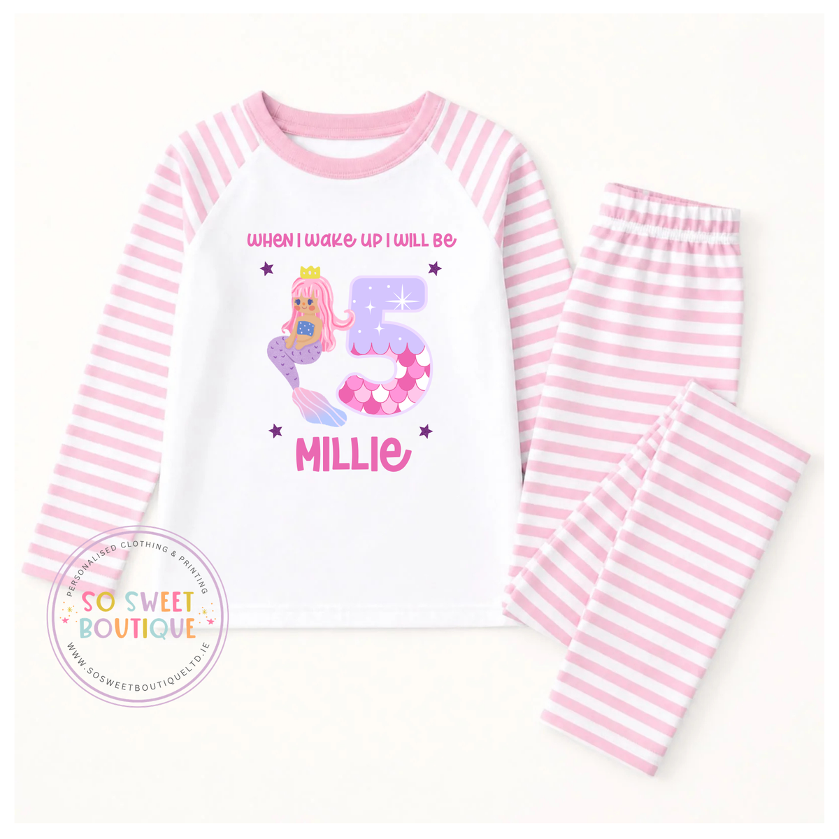 Mermaid When I Wake Up Personalised Birthday Pyjamas
